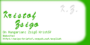 kristof zsigo business card
