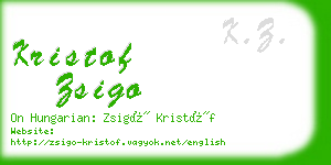 kristof zsigo business card